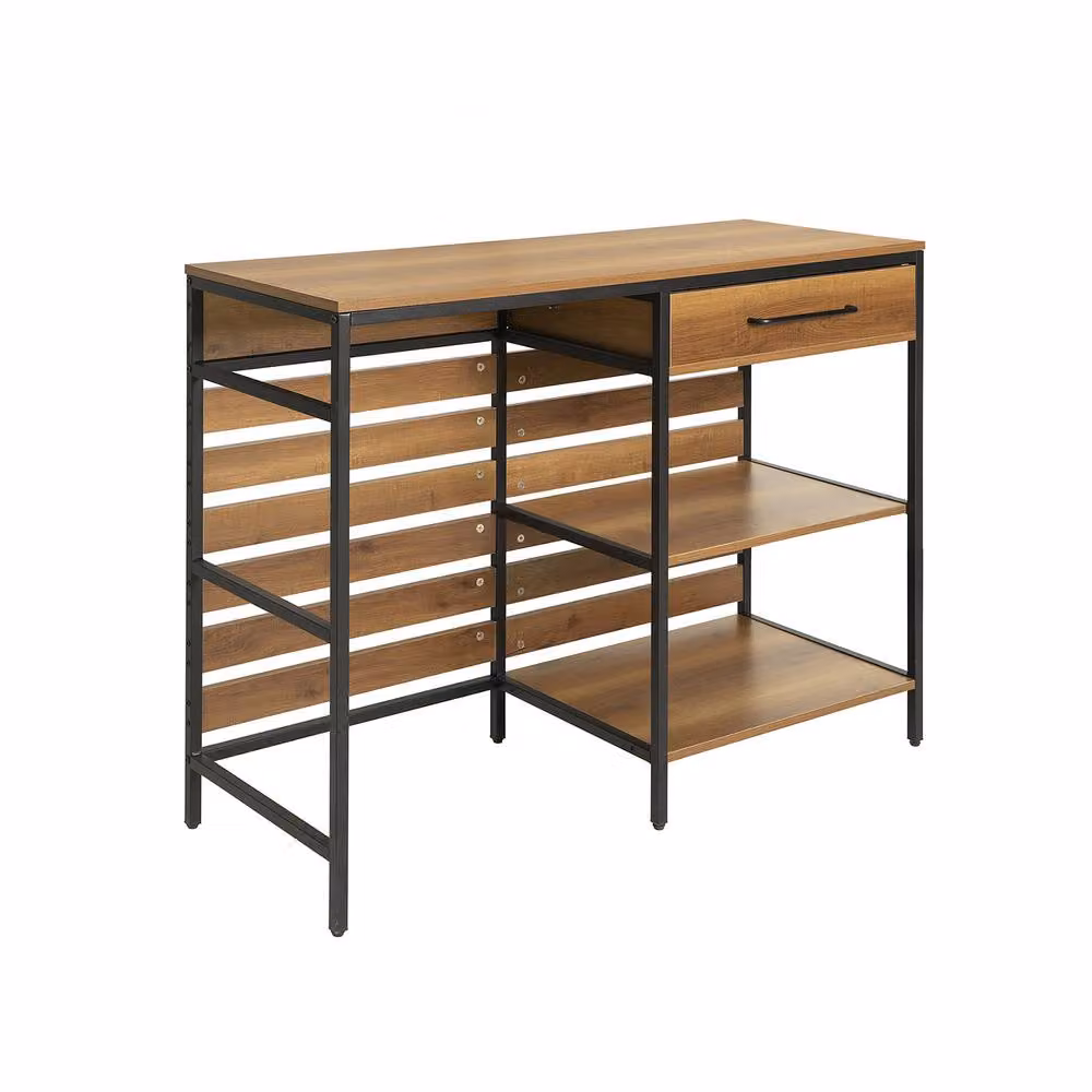 SoBuy Industrial Kitchen Trolley with Drawers and Shelves in Brown and Black – 2