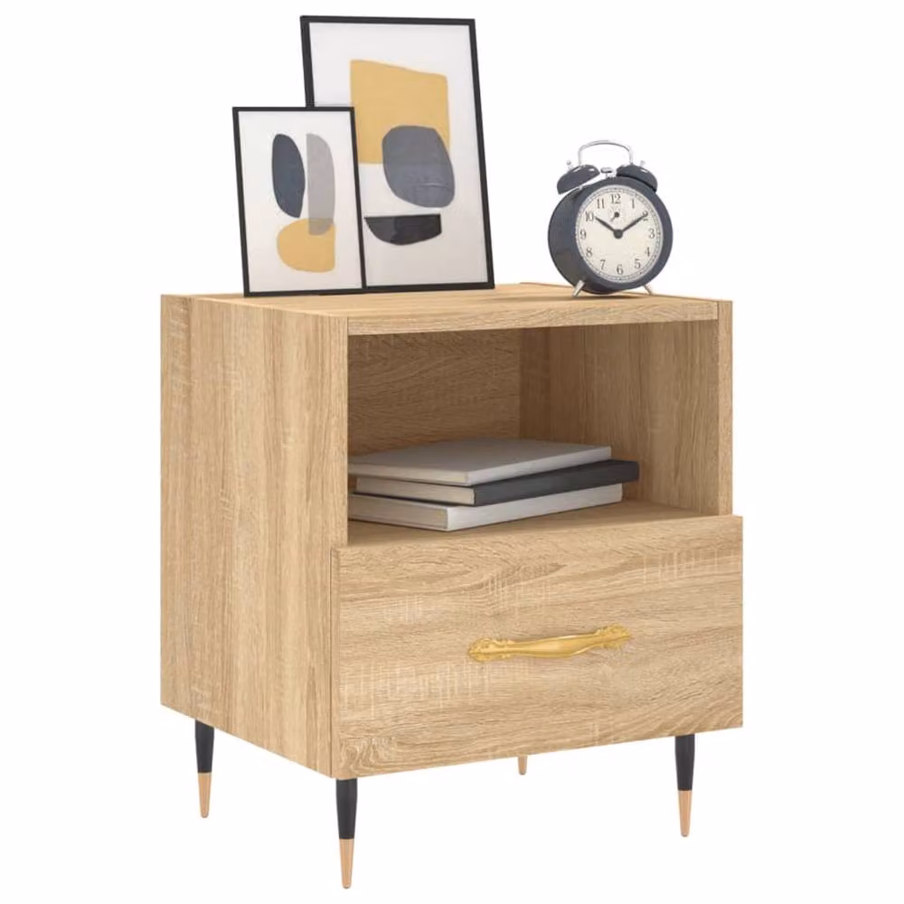 Berkfield Home Set of 2 Bedside Cabinets in Sonoma Oak Brown, W/D/H: 40 x 35 x 47.5 cm – 2