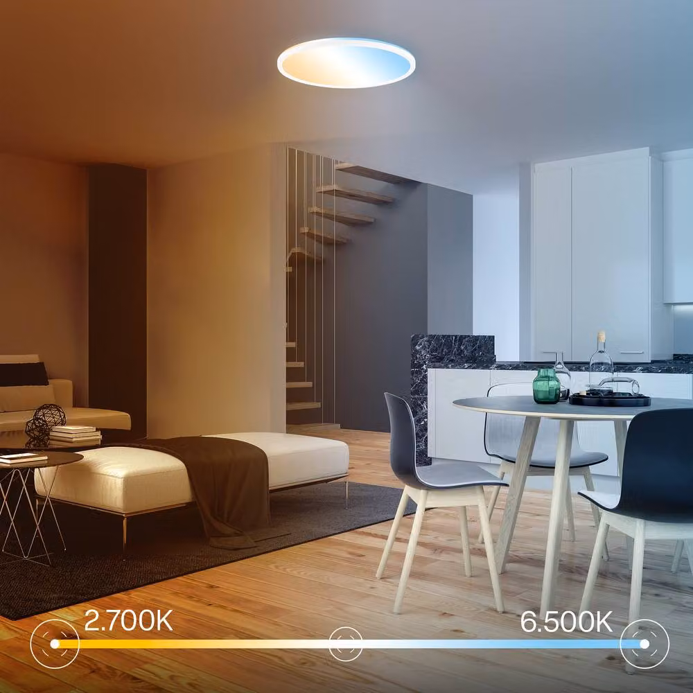 B.K.Licht White LED Slim Ceiling Panel with Remote Control, Dimmable CCT, 22W, 3000lm, IP44, W/D/H: 42 x 42 x 3 cm – 2