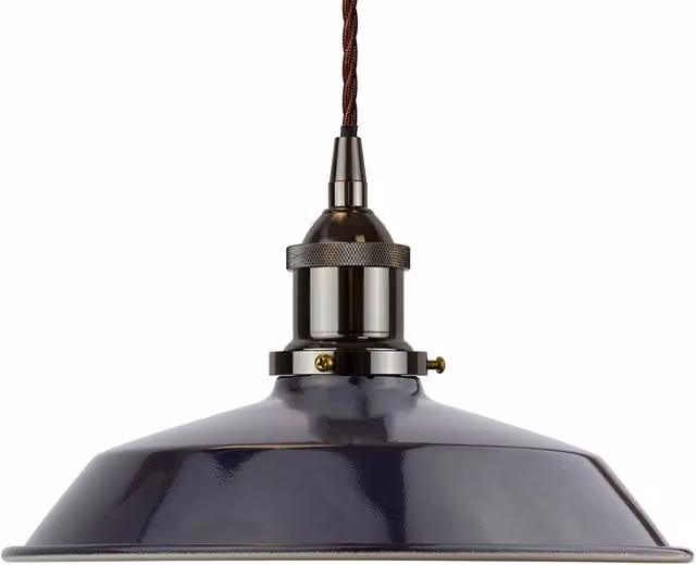 SE Home Trinity Small Metal Pendant Light in Navy Blue and Black Nickel