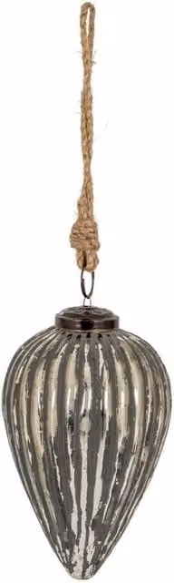 KDMD Grey Metallic Cone Bauble Modern Geometric Christmas Pendant