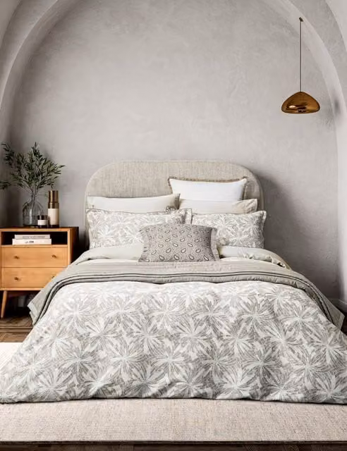 Bedeck of Belfast Cora Pure Cotton Striped Bedding Set with Pillowcase, Beige, 200 x 200 cm