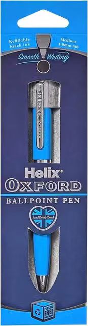 Helix Oxford Premium Metal Ballpoint Pen in Silver with Blue Ink – 4