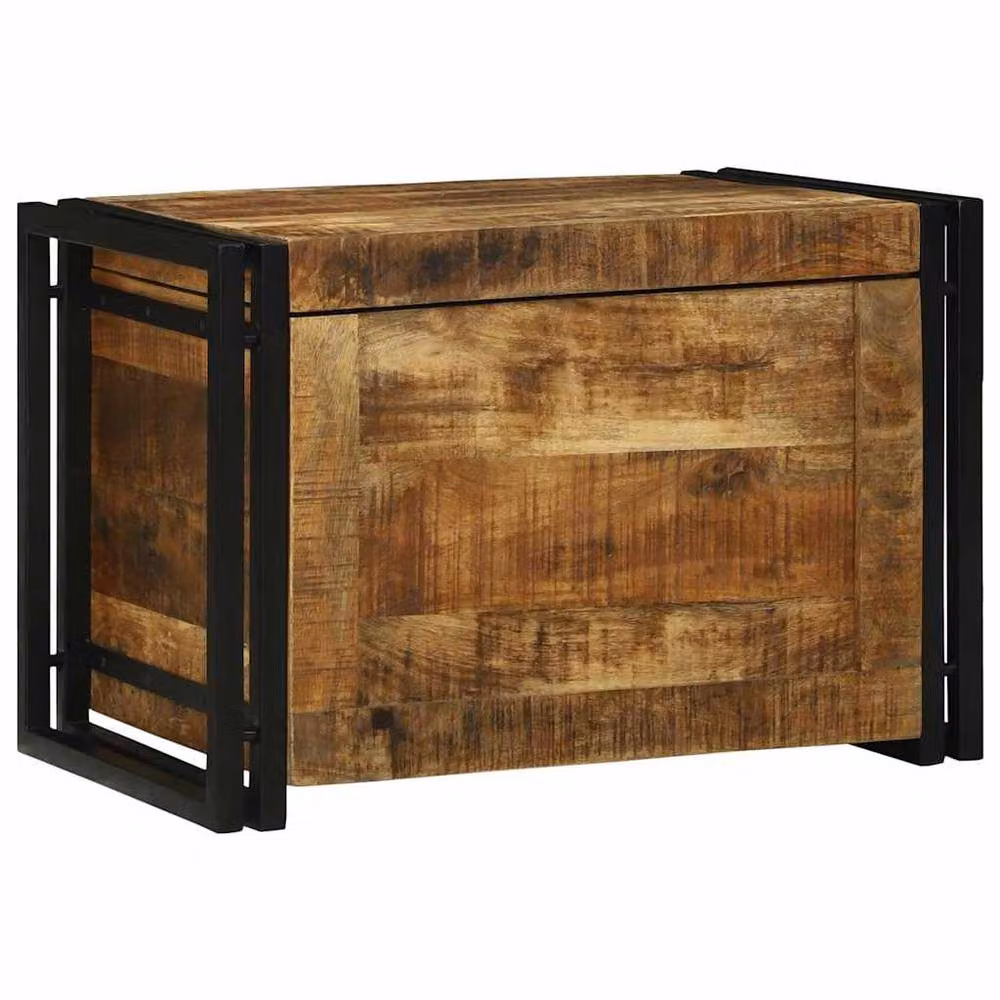 Berkfield Home Rustic Mango Wood Storage Box, Brown, W: 60 cm, D: 40 cm, H: 41 cm – 2