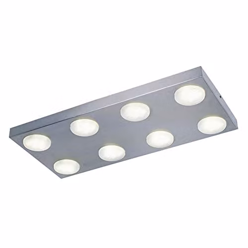 Netlighting Kyoto 8 Light Flush Ceiling Light in Grey Aluminium