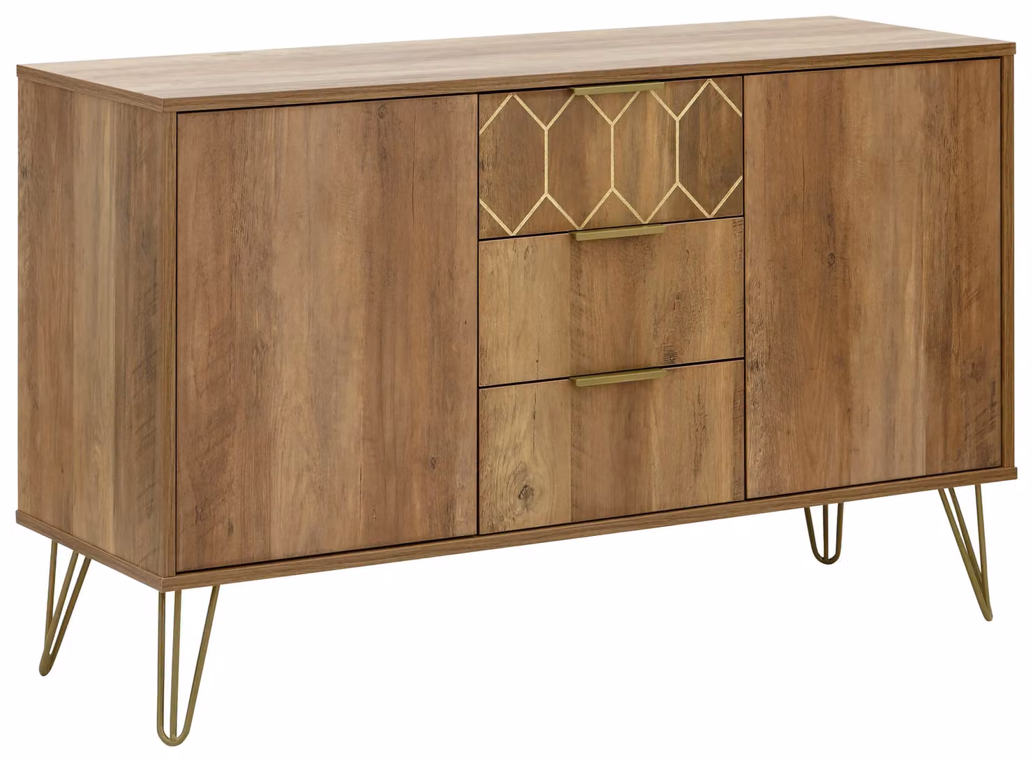 GFW Orleans 2 Door 3 Drawer Sideboard in Brown Mango Effect – 2