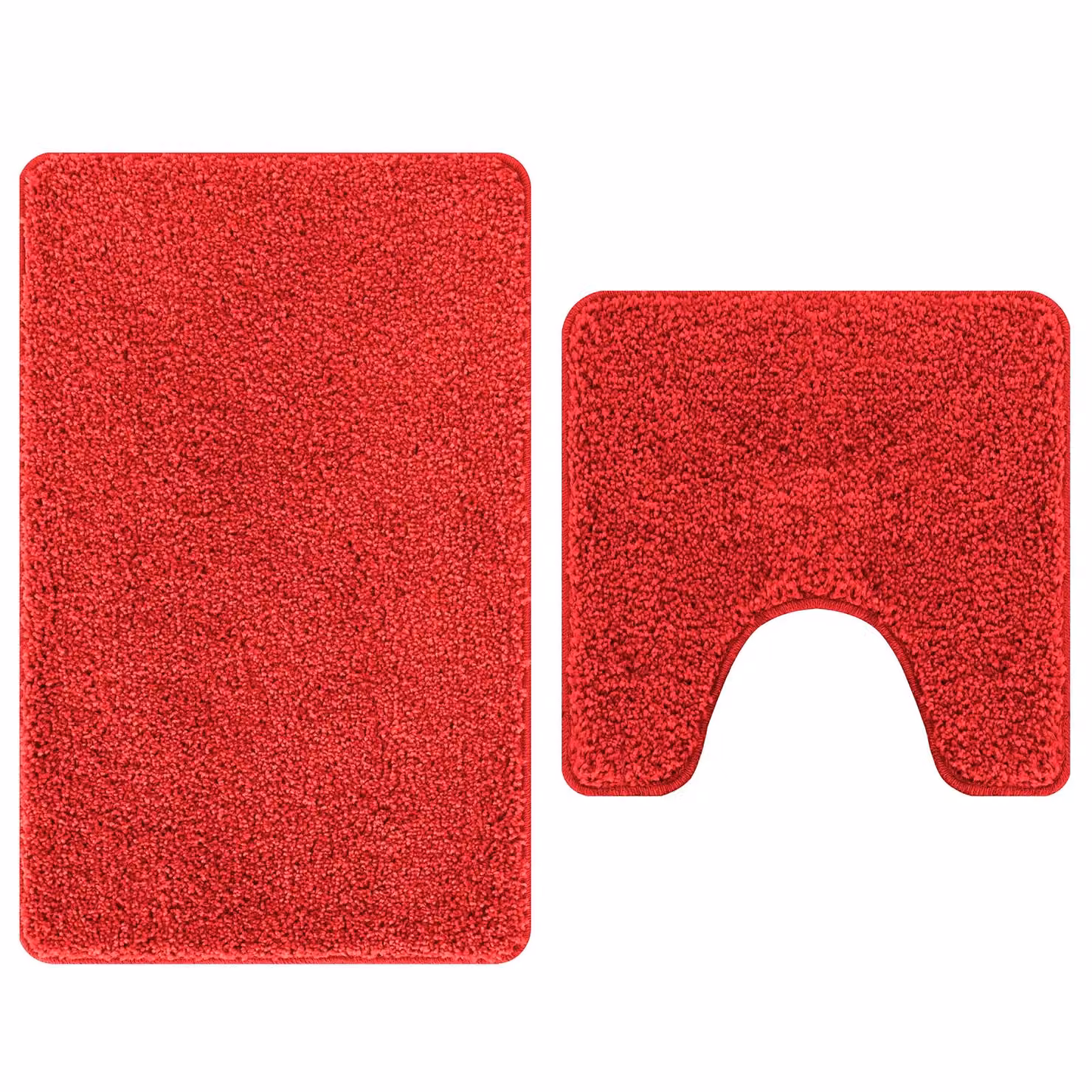 Berkfield Home 2 Piece Red Non-Slip and Antibacterial Bath Mat Set – 3