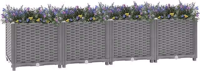 Berkfield Home Grey Polypropylene Raised Bed W/D/H: 160 x 40 x 38 cm