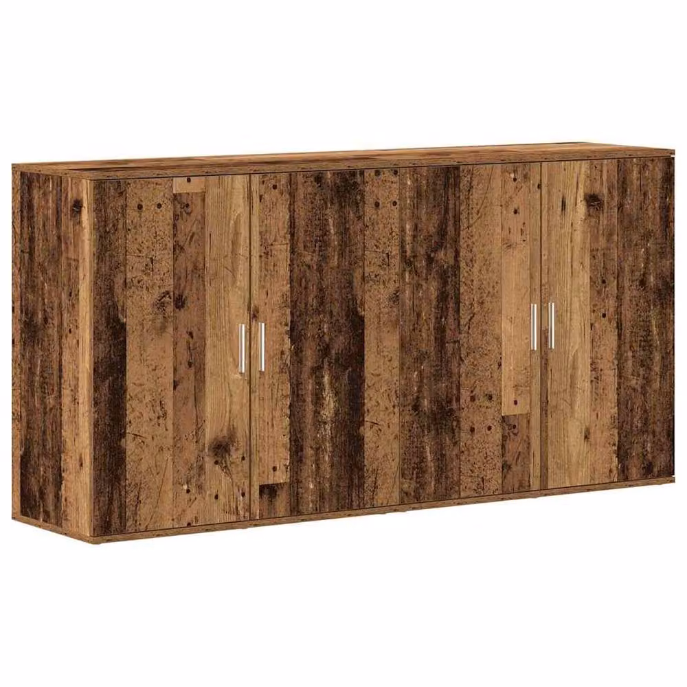 Berkfield Home Set of 2 Rustic Old Wood Sideboards in Brown, W/D/H: 79 x 38 x 80 cm – 3