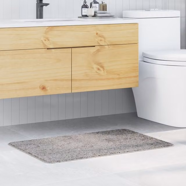 Berkfield Home Rectangular Non-Slip Bath Mat, Grey, W: 60 cm x L: 90 cm