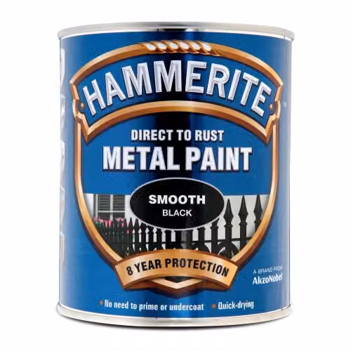 Hammerite Direct to Rust Metal Paint in Gloss Black, 0.75 l – 2