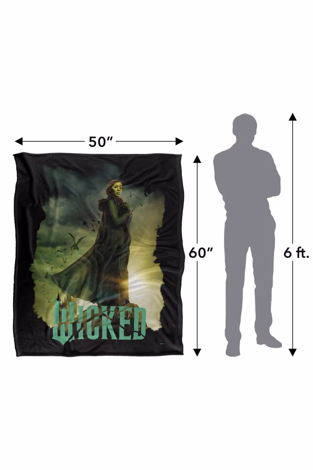 NBCU Wicked Elphaba Thropp Poster Super Soft Fluffy Throw Blanket, Multicolour, W: 152.4 cm, D: 127.0 cm – 3