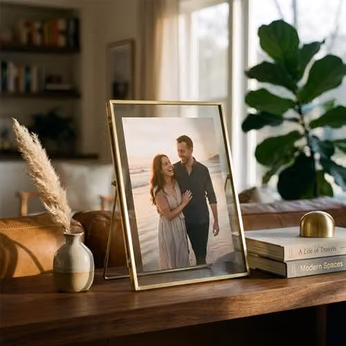 Nicola Spring Modern Rectangular Metal Photo Frame in Gold, Fits 15 x 20 cm – 7