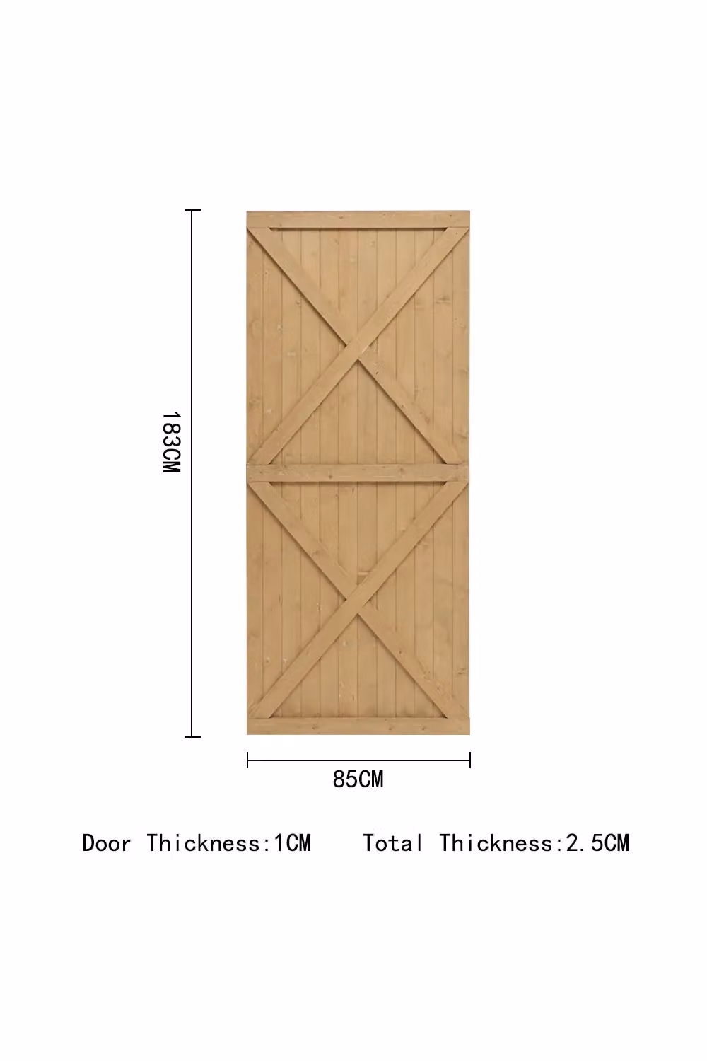 Living and Home Brown Wood and Stainless Steel Swing Garden Gate, W: 85 cm, H: 183 cm – 3