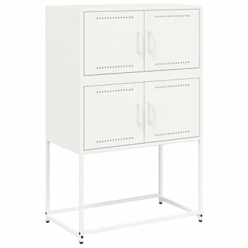 vidaXL Industrial White Metal Sideboard W/D/H: 68.5 x 38.5 x 107 cm