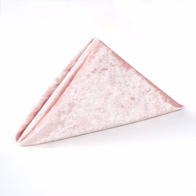 Neel Blue Diamond Velvet Napkin in Rose with Hemmed Edges, W/D/H: 50.8 x 50.8 x 0.1 cm – 1