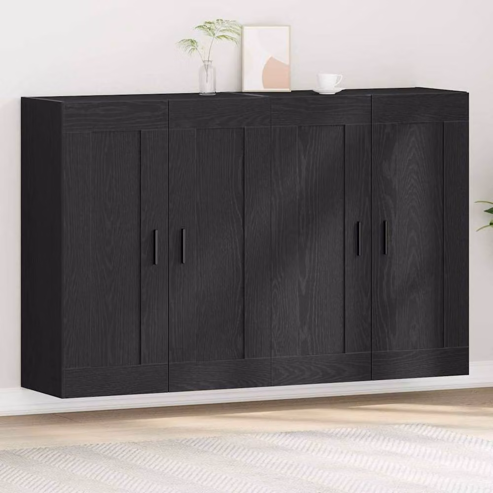 Berkfield Home Wall Mounted Cabinets in Black Oak, Set of 2 – 2