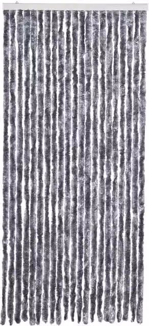 Berkfield Home Silver Chenille Insect Curtain W: 90 cm, H: 220 cm – 1