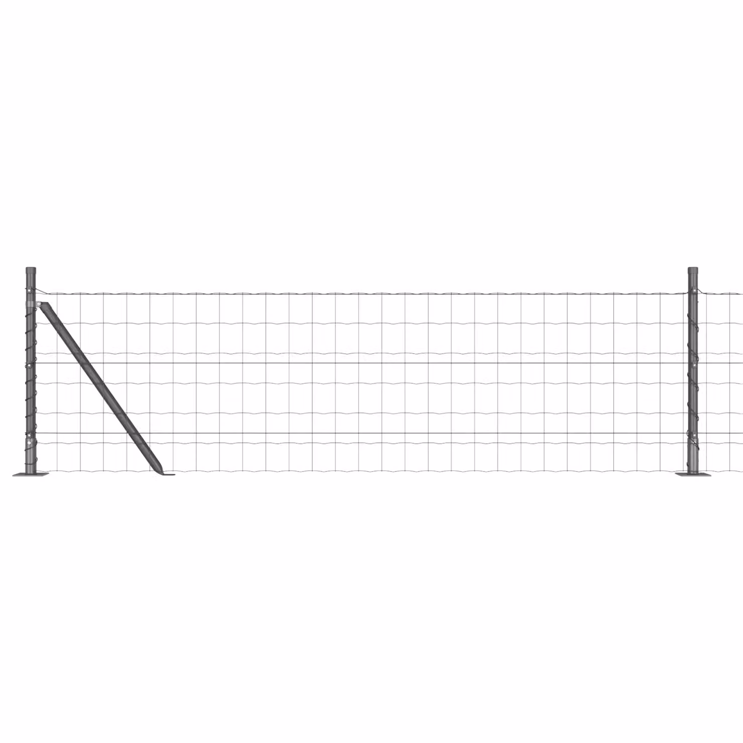 Berkfield Home Euro Fence with 13 Flanged Posts, Galvanised Steel, Silver, 0.6 x 50 m – 2