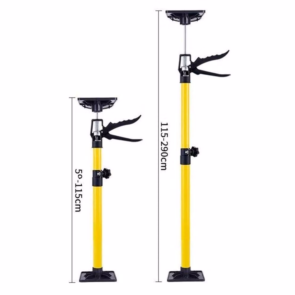 Nordara 2 Pack Yellow Steel Plasterboard Builder Ceiling Easy Support Props, Adjustable 50-115cm – 2
