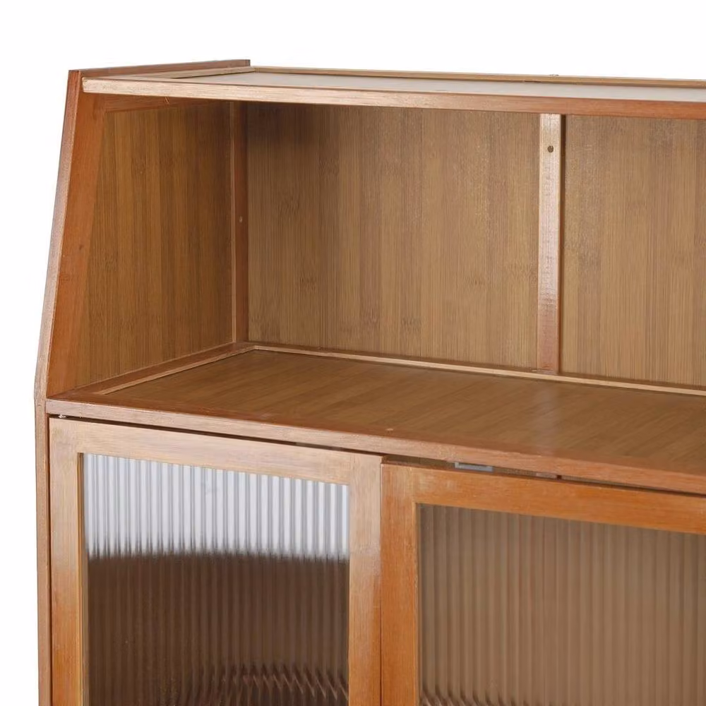 FLAVORA Natural Bamboo Freestanding Sideboard and Kitchen Storage Rack – 3