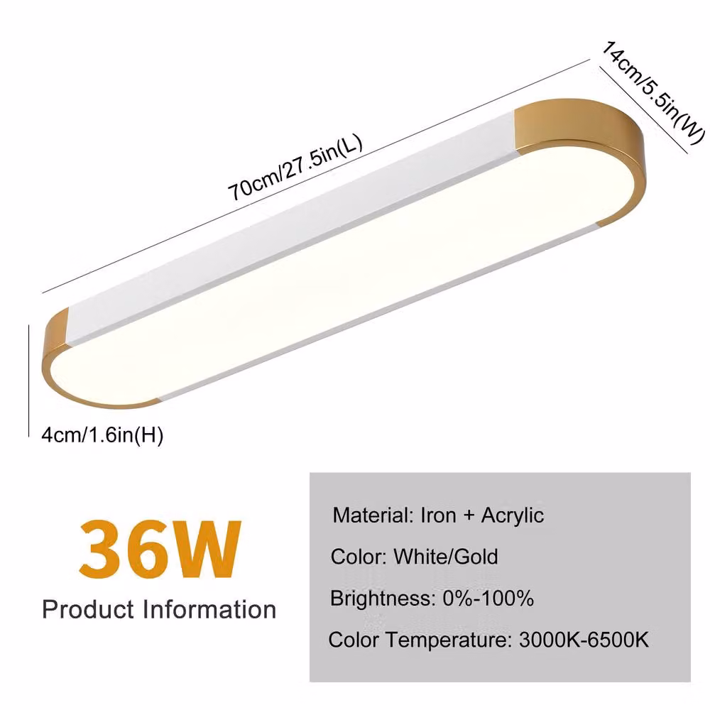 NIVOR Modern Dimmable LED Linear Flush Mount Ceiling Light with Remote Control, White – 2