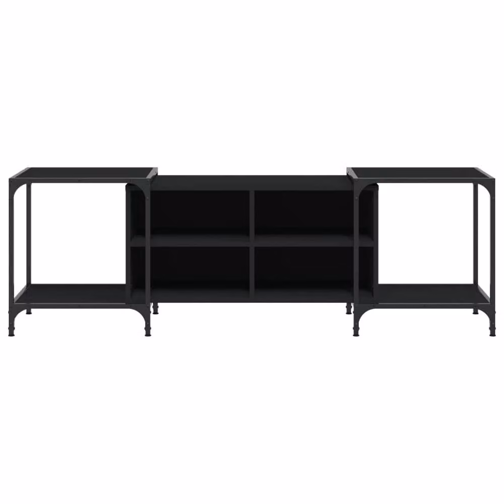 Berkfield Home Black TV Cabinet in Engineered Wood W/D/H: 153 x 37 x 50 cm – 4