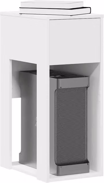 Berkfield Home Computer Tower Stand with Drawer, White, W/D/H: 30 x 44 x 74 cm