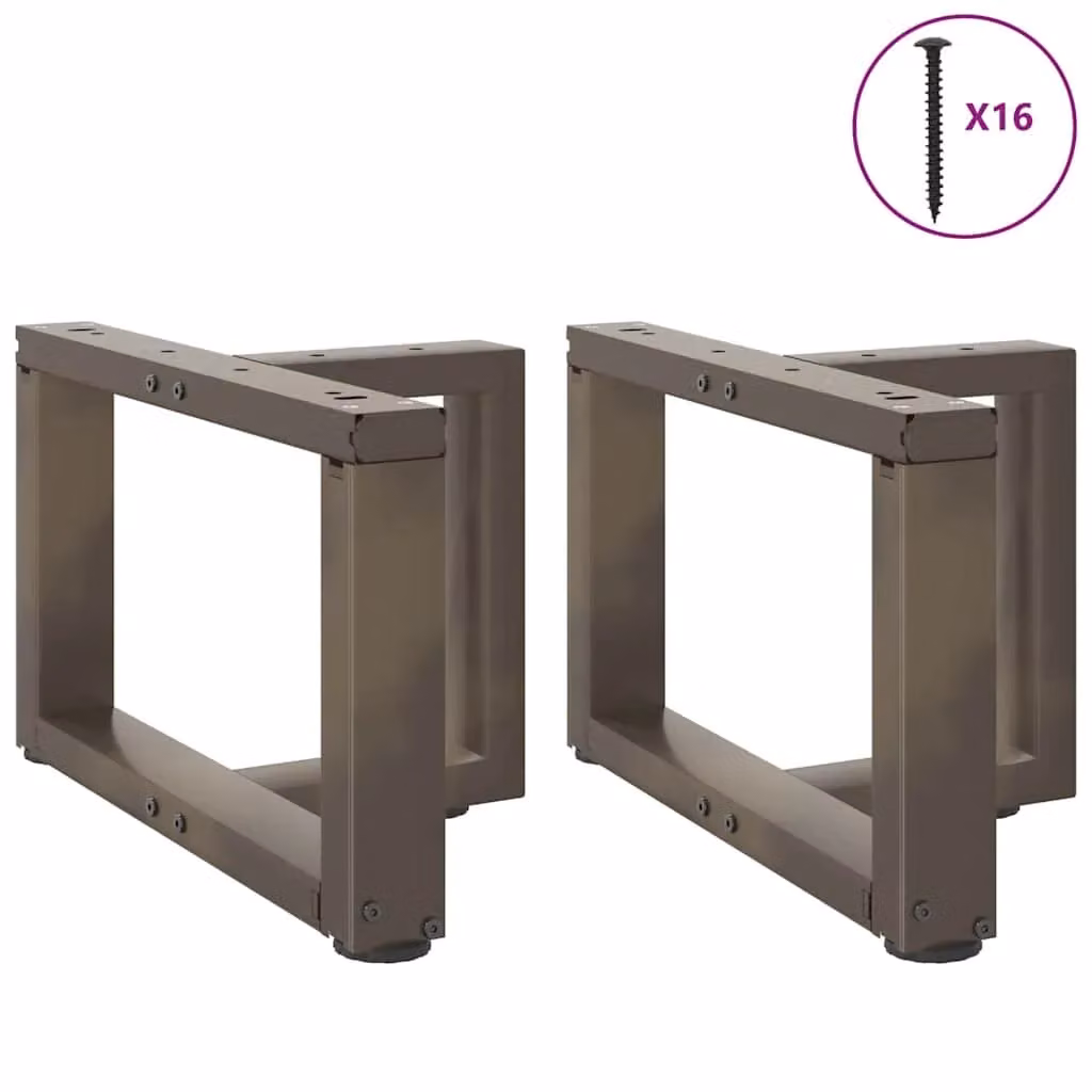 Berkfield Home T-Shaped Coffee Table Legs, 2 Pieces, Black Matt Steel, W/D/H: 50 x 25 x 30 cm – 2