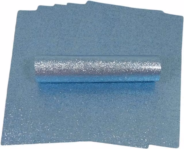 Syntego 10 Sheets of A4 Blue Glossy Soft Touch Glitter Construction Paper