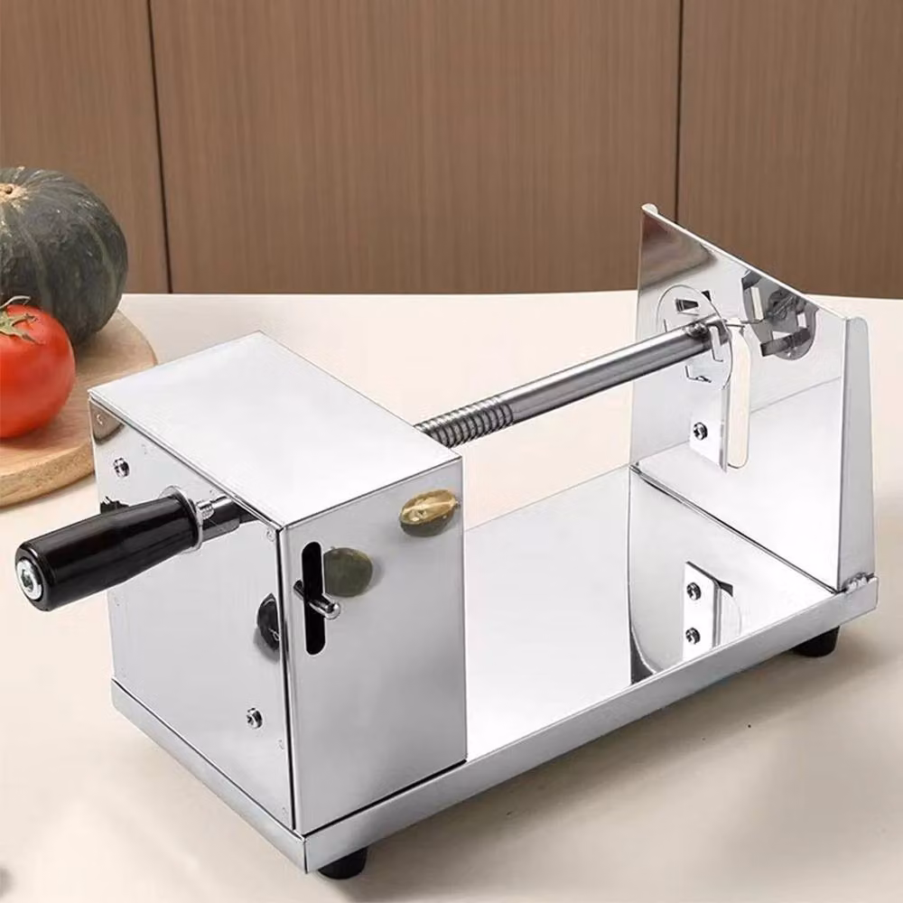 NESTLUNE Tornado Spiral Potato Slicer and Spiralizer in Silver with Stainless Steel and Non-Slip Base – 3