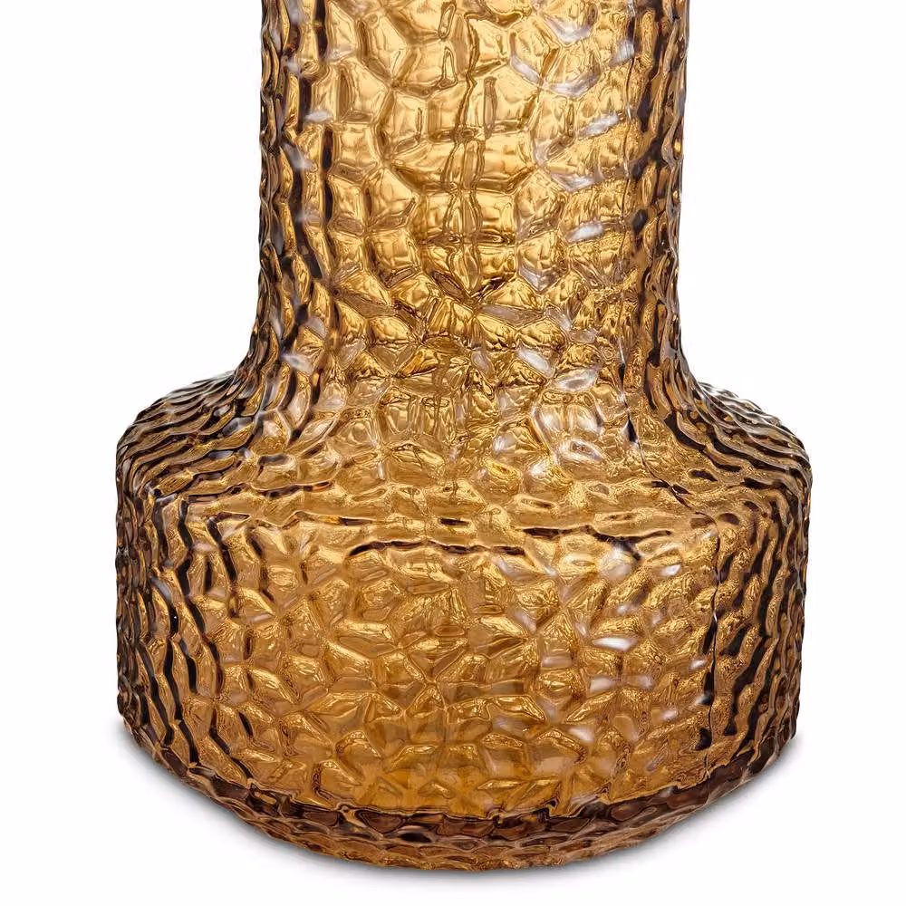 FurnitureboxUK Amber Orange Glass Table Lamp with White Fabric Shade – 4