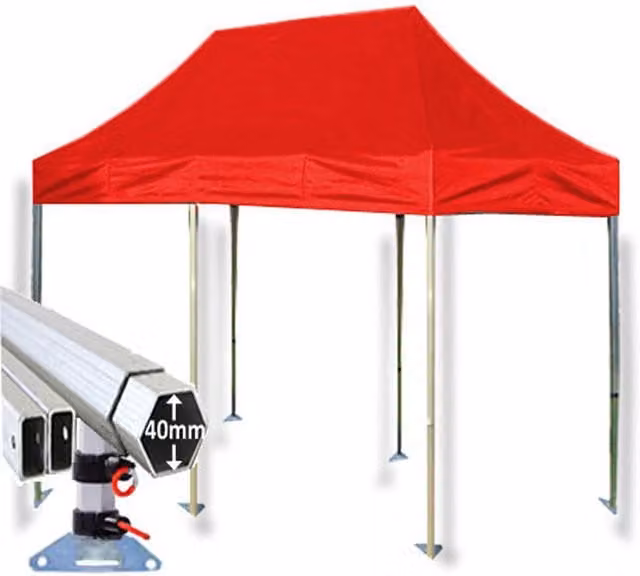Crocodile Trading Ltd Extreme 40 Instant Pop Up Gazebo, Red, W: 6 m, D: 3 m
