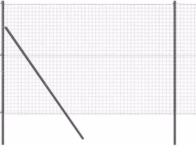 Berkfield Home Euro Fence with 7 Posts, Galvanised Steel, Dark Grey, W: 10 m, H: 1.6 m