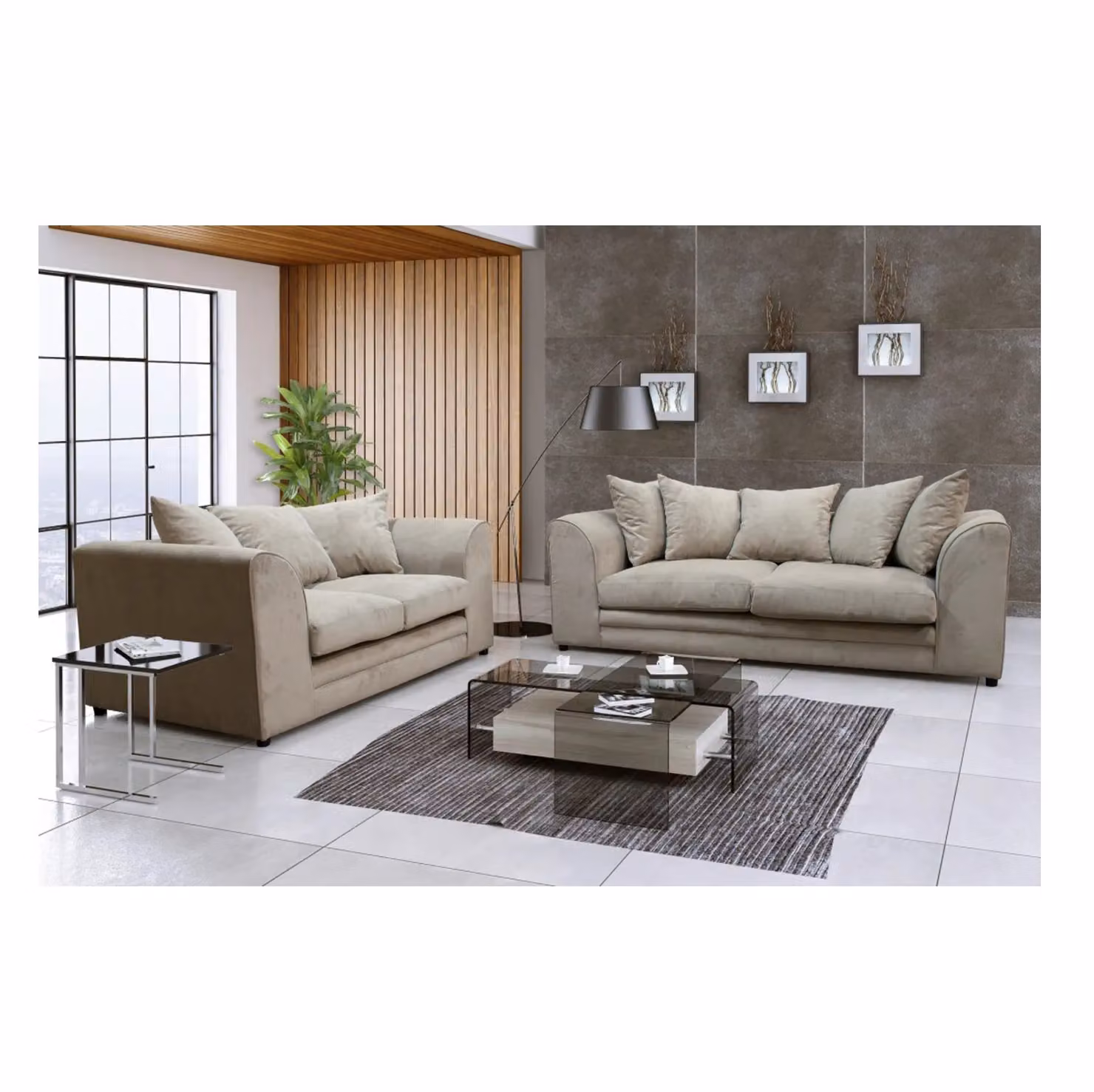 Snugg Furniture UK Limited Chelsea 3 Seater Upholstered Sofa in Beige – 2