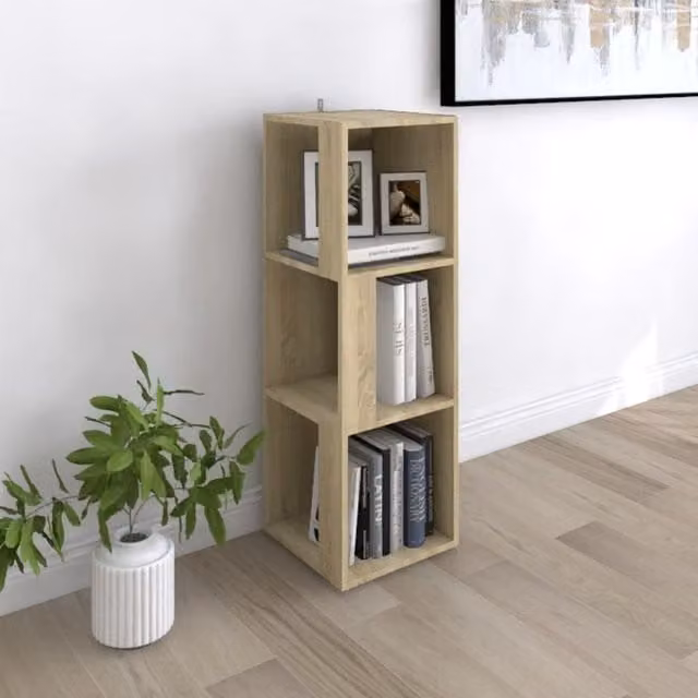 Berkfield Home Corner Cabinet in Sonoma Oak, Brown/Beige, W/D/H: 33 x 33 x 100 cm