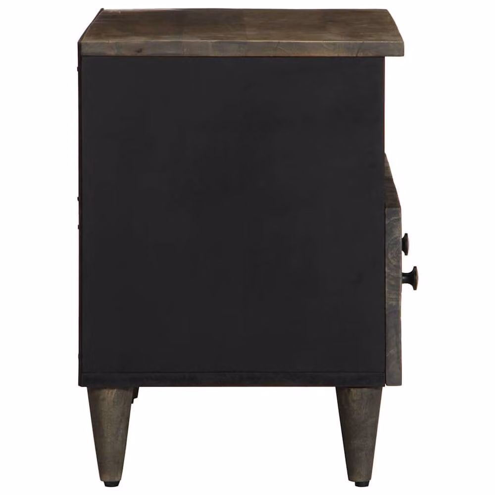 Berkfield Home Light Grey Mango Wood TV Cabinet W: 70 cm, D: 33.5 cm, H: 46 cm – 3