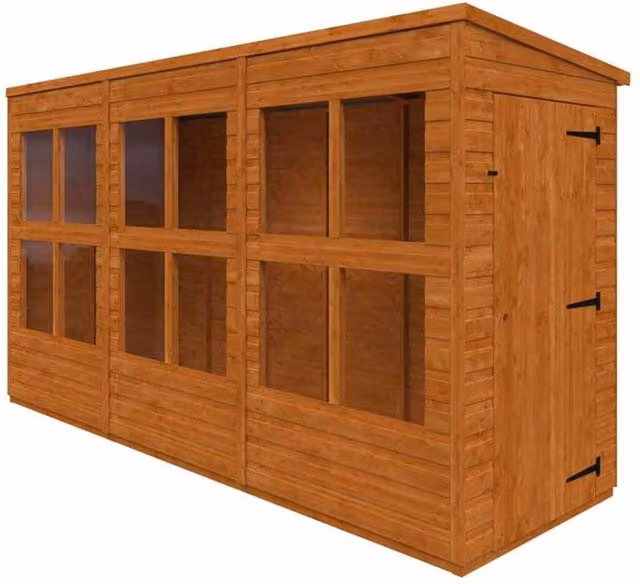 Buttercup Farm Flex Apex Summerhouse Garden Sunroom in Burnt Orange and Grey