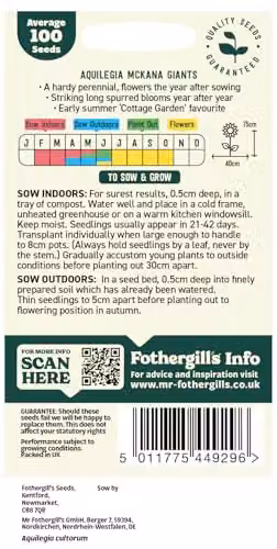 Mr Fothergill's Oh Sow Simple Aquilegia Mix Multicolour Flower Seeds – 2