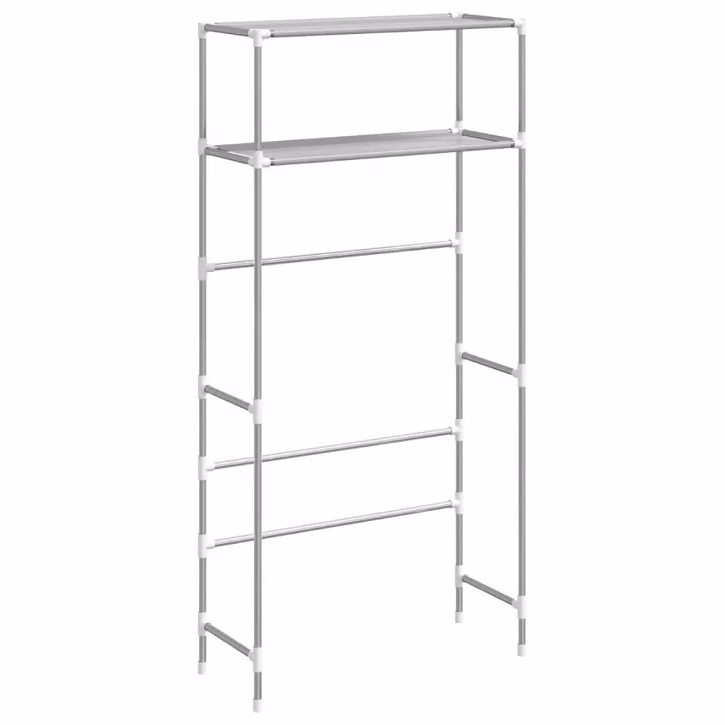 Berkfield Home 2-Tier Metal Storage Rack over Washing Machine, Grey, W/D/H: 69 x 28 x 143 cm – 2