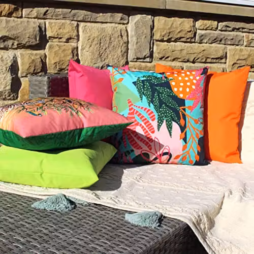 Riva Home Coralina Floral Outdoor Square Cushion, Multicolour, W/D/H: 43 x 43 x 43 cm – 5