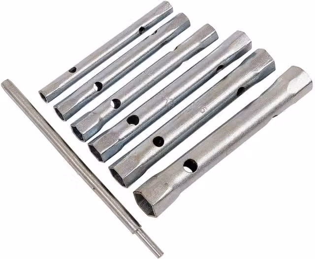 Amtech Box Spanner and Tommy Bar 6-Piece Set in Silver and Multicolour
