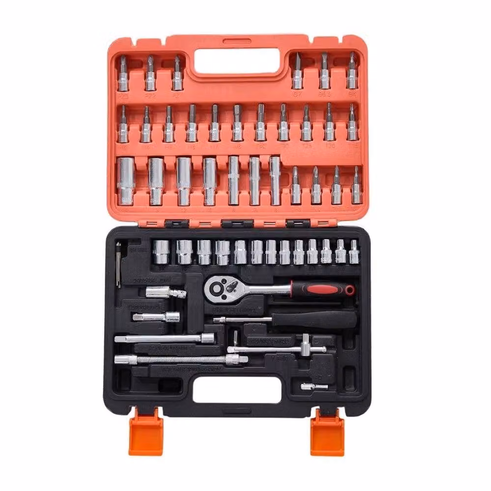 SPETLEK 53-Piece Home and Car Repair Tool Set in Red with Chrome Vanadium Sockets, Bits and Wrenches, W: 520 mm – 2