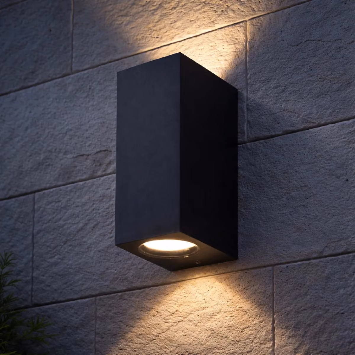 CGC Lighting Eileen Black Rectangular Double Spotlight Outdoor Up and Down Wall Light – 2