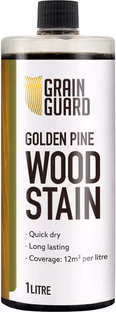 Grain Guard Water Based Pine Wood Stain in Gold and Brown, 1 l