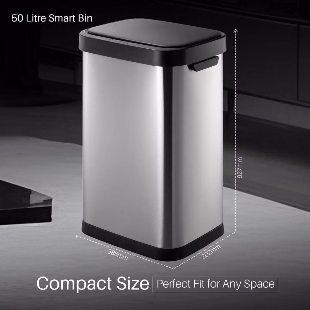 Kelvenix 50L Smart Motion Sensor Kitchen Bin in Silver – 2