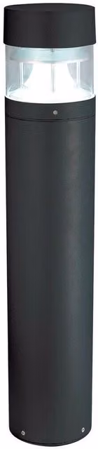 Loops Black Round IP65 Outdoor Bollard Lamp Post with E27 Socket, Height: 100 cm