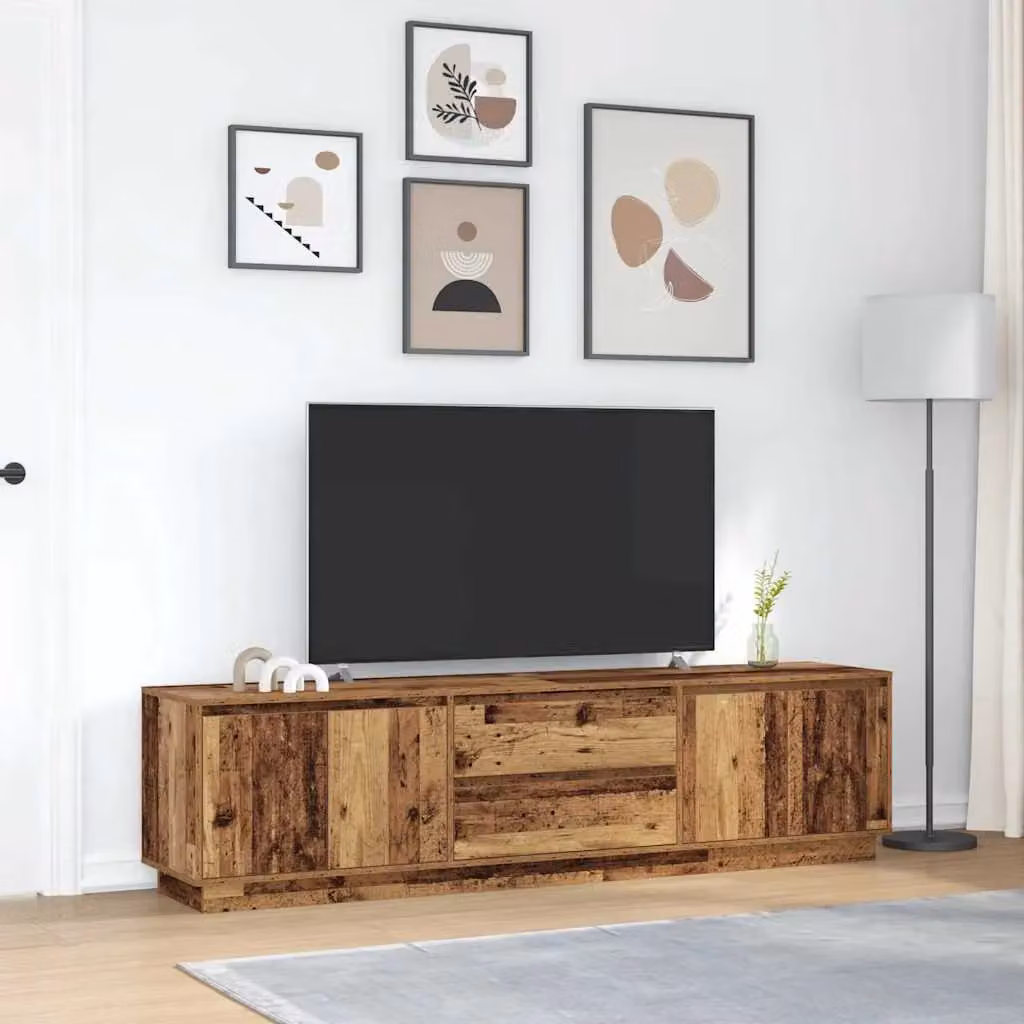 Berkfield Home TV Cabinet with LED Lights in Old Wood Brown, W/D/H: 193.5 x 41 x 50 cm – 4
