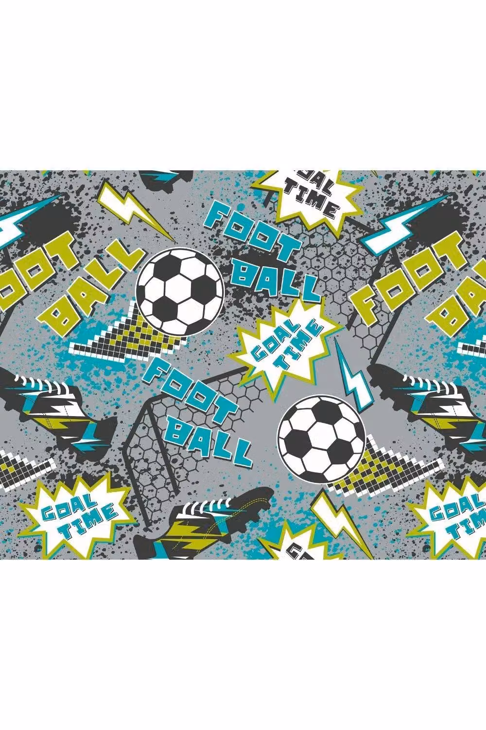 Origin Murals Graphic Pixel Footballs Wall Mural in Grey and Multicolour, W: 350 cm, H: 280 cm – 2