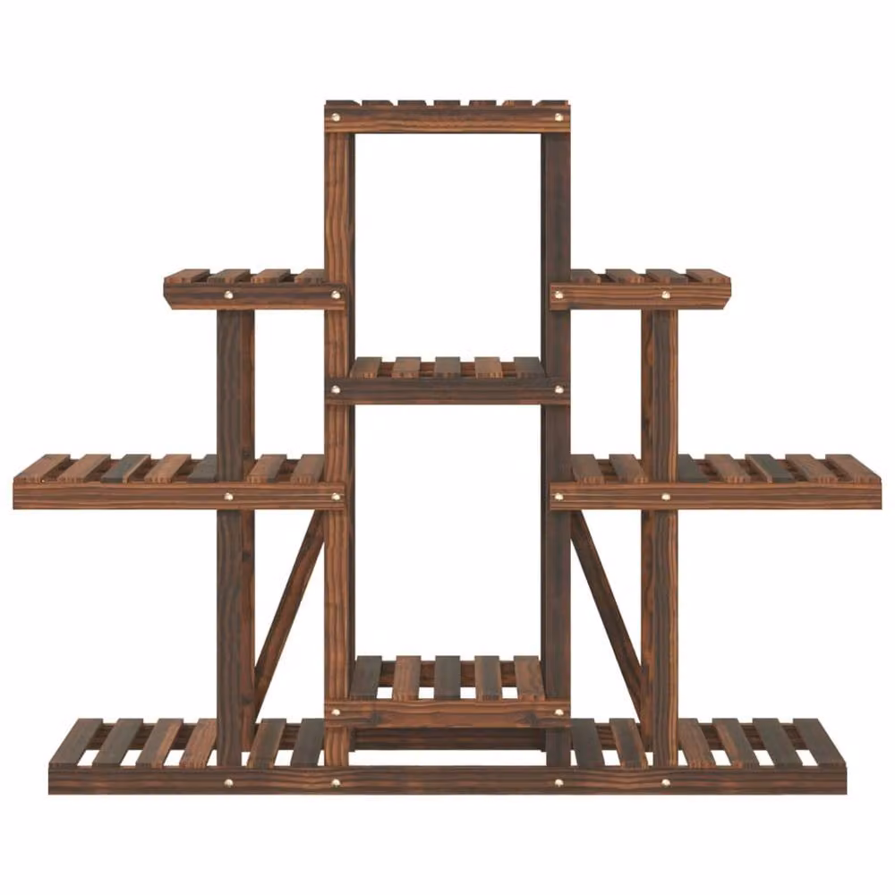 Berkfield Home Elegant Flower Stand in Brown Solid Wood, W/D/H: 110 x 25 x 96 cm – 4